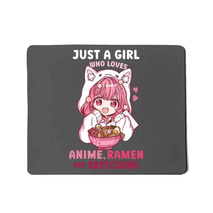 Anime Ramen Sketching Just A Girl Who Loves Anime Sketching Mousepad