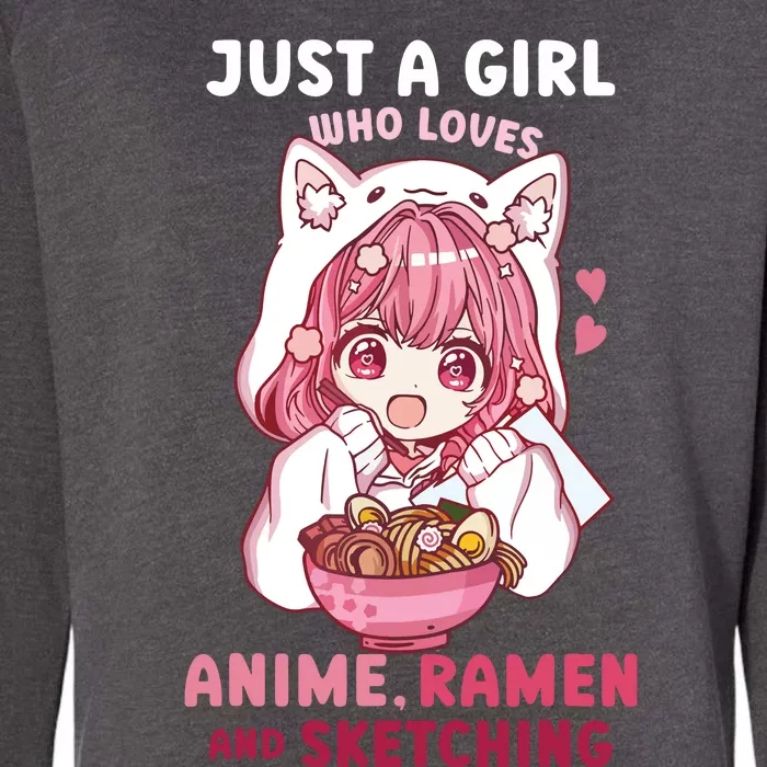 Anime Ramen Sketching Just A Girl Who Loves Anime Sketching Womens California Wash Sweatshirt