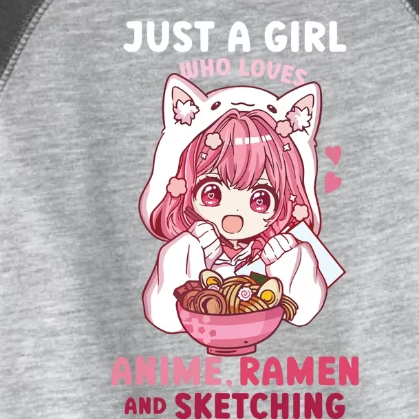 Anime Ramen Sketching Just A Girl Who Loves Anime Sketching Toddler Fine Jersey T-Shirt