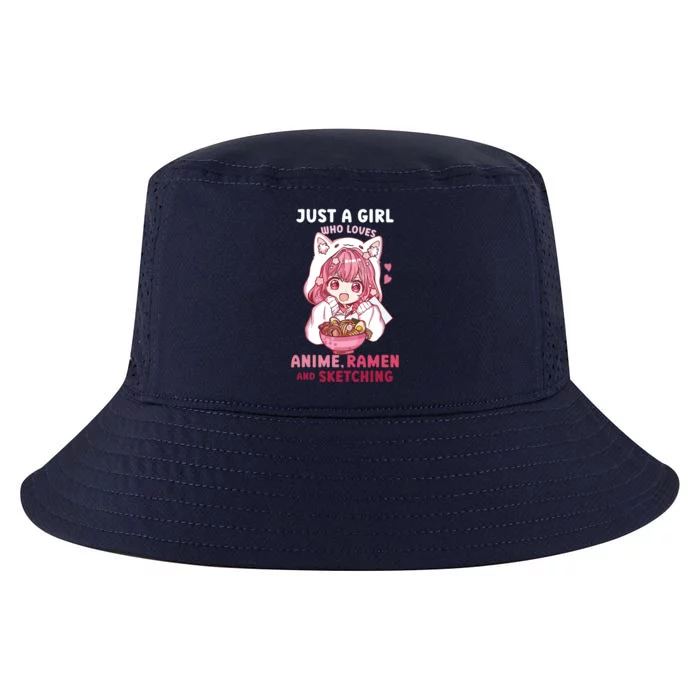 Anime Ramen Sketching Just A Girl Who Loves Anime Sketching Cool Comfort Performance Bucket Hat