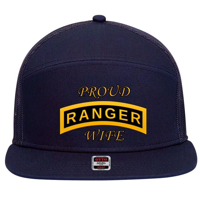 Army Ranger School Tab Gift Proud Wife Gift 7 Panel Mesh Trucker Snapback Hat