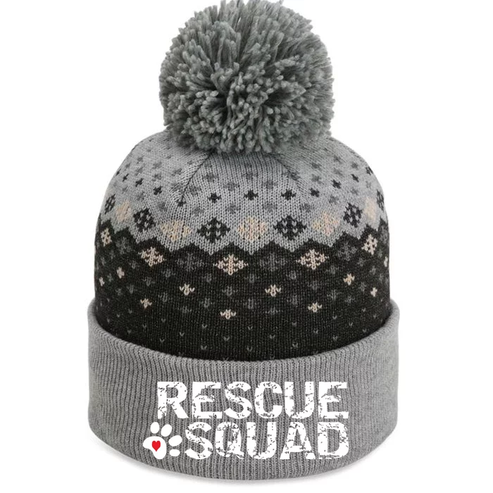 Animal Rescue Squad White Distressed The Baniff Cuffed Pom Beanie