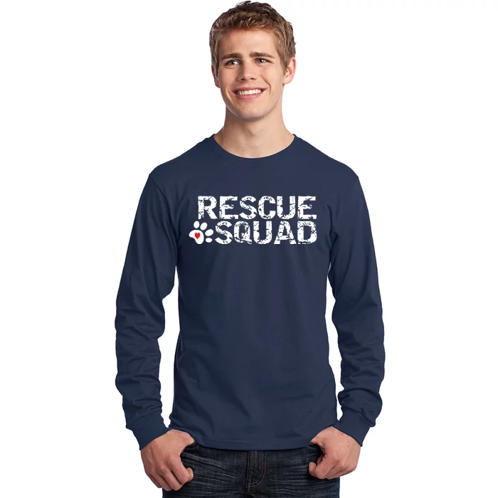 Animal Rescue Squad White Distressed Long Sleeve Shirt