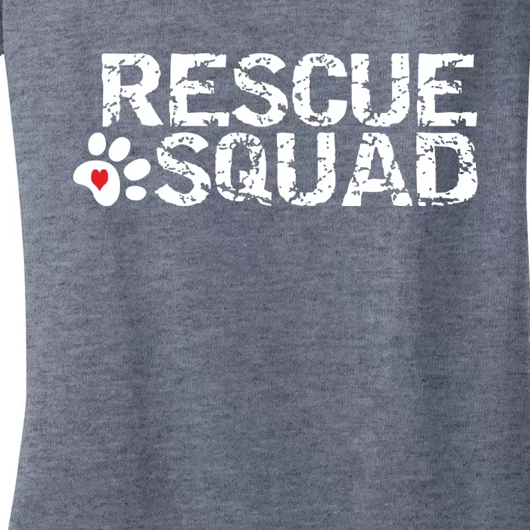 Animal Rescue Squad White Distressed Women's V-Neck T-Shirt