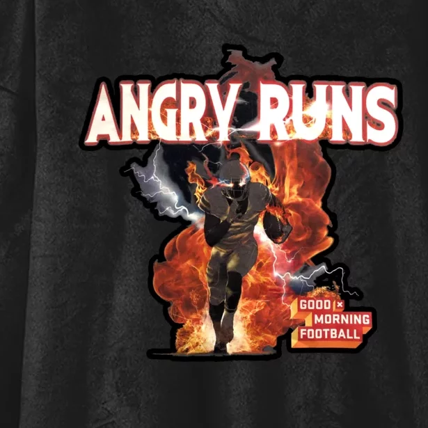 Angry Runs Shirt Angry Runs Good Morning Football Hooded Wearable Blanket