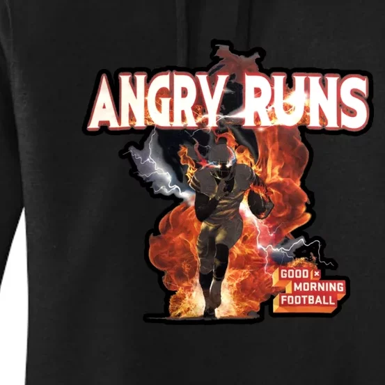 Angry Runs Shirt Angry Runs Good Morning Football Women's Pullover Hoodie