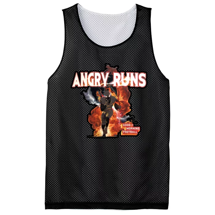 Angry Runs Shirt Angry Runs Good Morning Football Mesh Reversible Basketball Jersey Tank