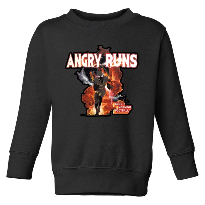 Angry Runs Shirt Angry Runs Good Morning Football Toddler Sweatshirt