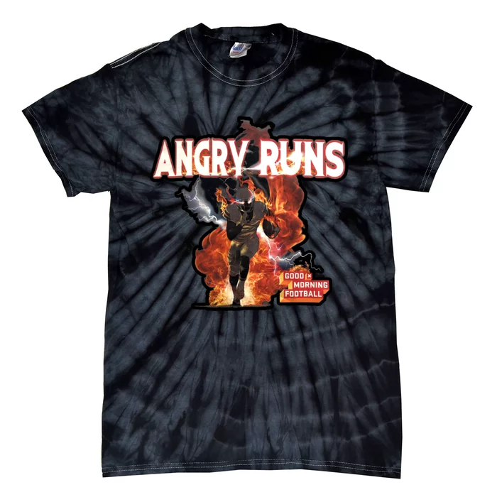 Angry Runs Shirt Angry Runs Good Morning Football Tie-Dye T-Shirt