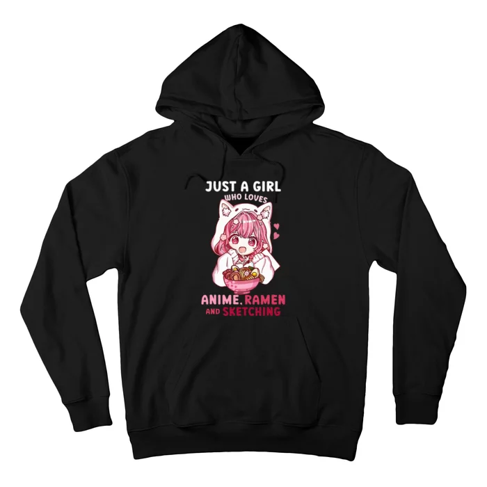 Anime Ramen Sketching Just A Girl Who Loves Anime Sketching Hoodie