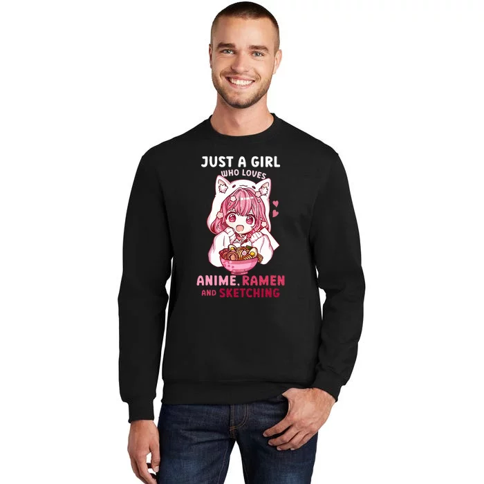 Anime Ramen Sketching Just A Girl Who Loves Anime Sketching Sweatshirt