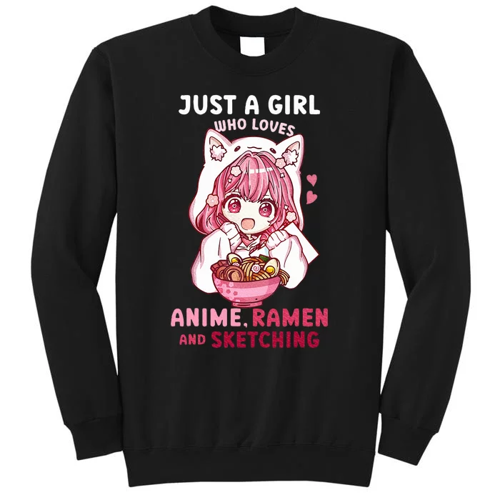 Anime Ramen Sketching Just A Girl Who Loves Anime Sketching Sweatshirt