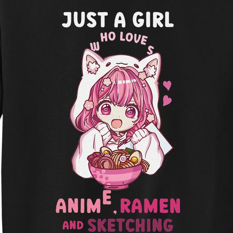 Anime Ramen Sketching Just A Girl Who Loves Anime Sketching Gift Sweatshirt