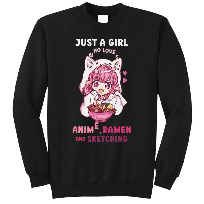 Anime Ramen Sketching Just A Girl Who Loves Anime Sketching Gift Sweatshirt