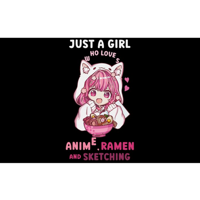 Anime Ramen Sketching Just A Girl Who Loves Anime Sketching Gift Bumper Sticker