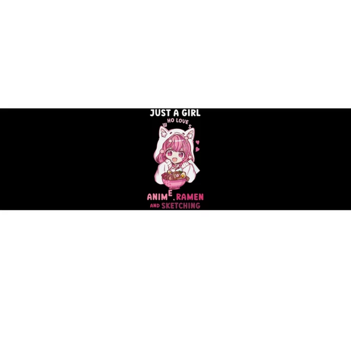 Anime Ramen Sketching Just A Girl Who Loves Anime Sketching Gift Bumper Sticker