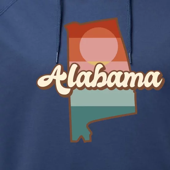 Alabama Retro Sunset Logo Performance Fleece Hoodie