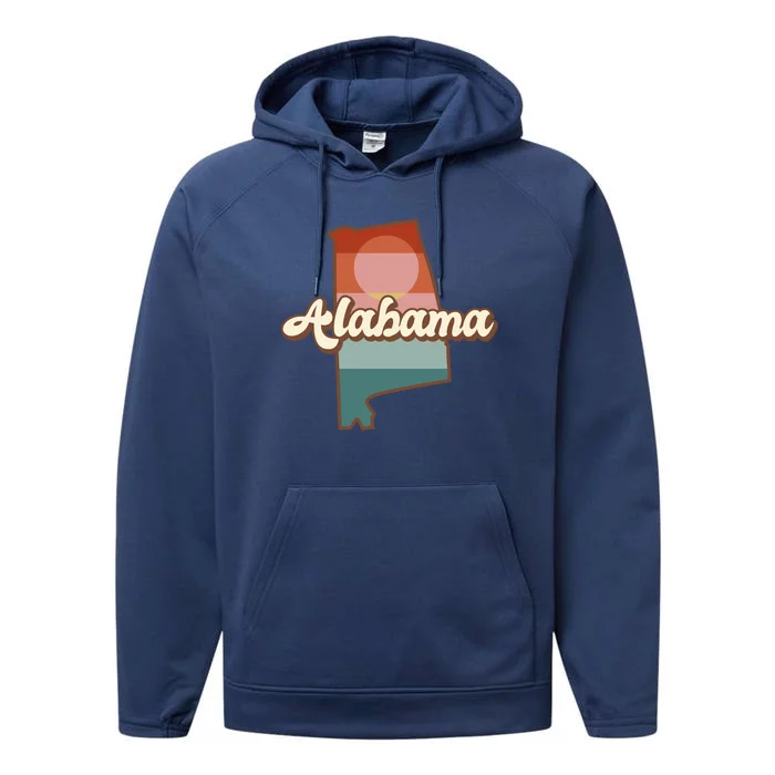 Alabama Retro Sunset Logo Performance Fleece Hoodie