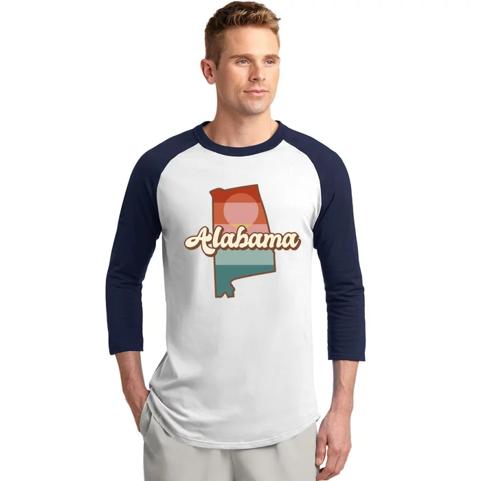 Alabama Retro Sunset Logo Baseball Sleeve Shirt