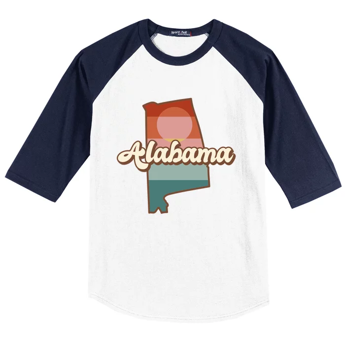 Alabama Retro Sunset Logo Baseball Sleeve Shirt