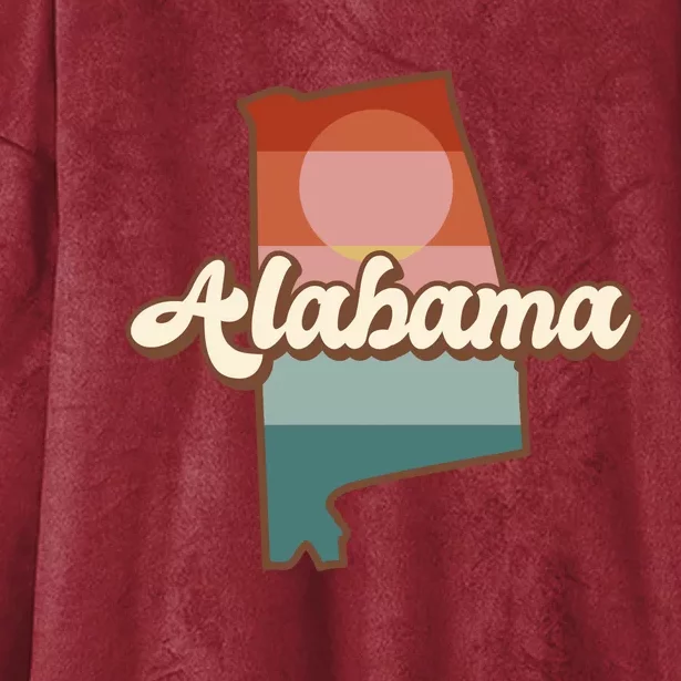 Alabama Retro Sunset Logo Hooded Wearable Blanket