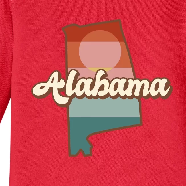 Alabama Retro Sunset Logo Baby Long Sleeve Bodysuit