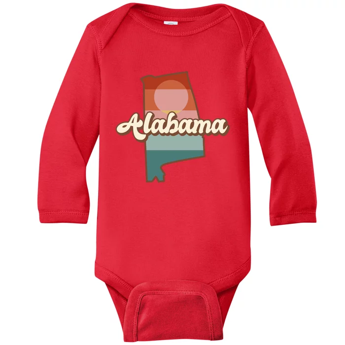 Alabama Retro Sunset Logo Baby Long Sleeve Bodysuit