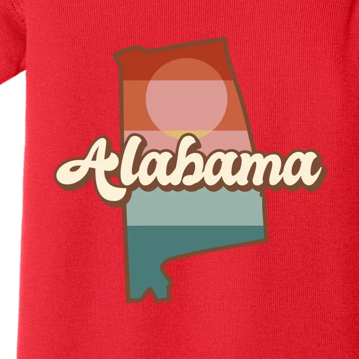 Alabama Retro Sunset Logo Baby Bodysuit