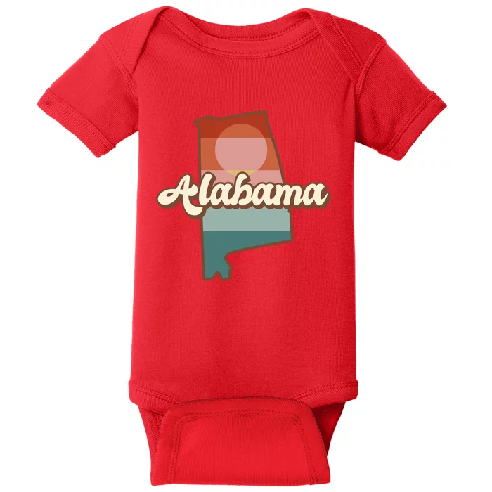 Alabama Retro Sunset Logo Baby Bodysuit