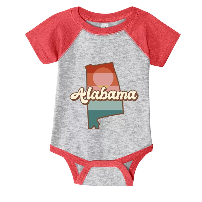 Alabama Retro Sunset Logo Infant Baby Jersey Bodysuit