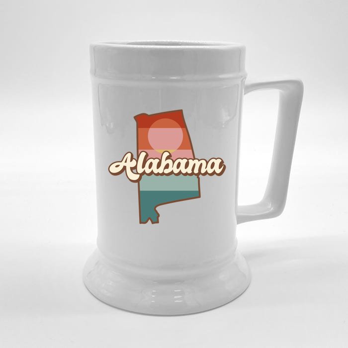 Alabama Retro Sunset Logo Front & Back Beer Stein