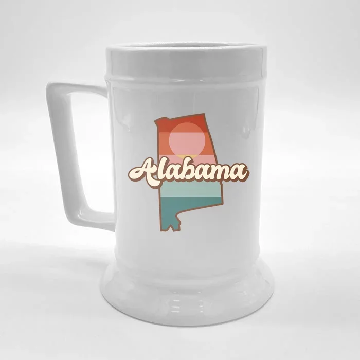 Alabama Retro Sunset Logo Front & Back Beer Stein