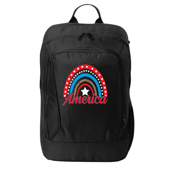 America Rainbow Star 4th Of July City Backpack