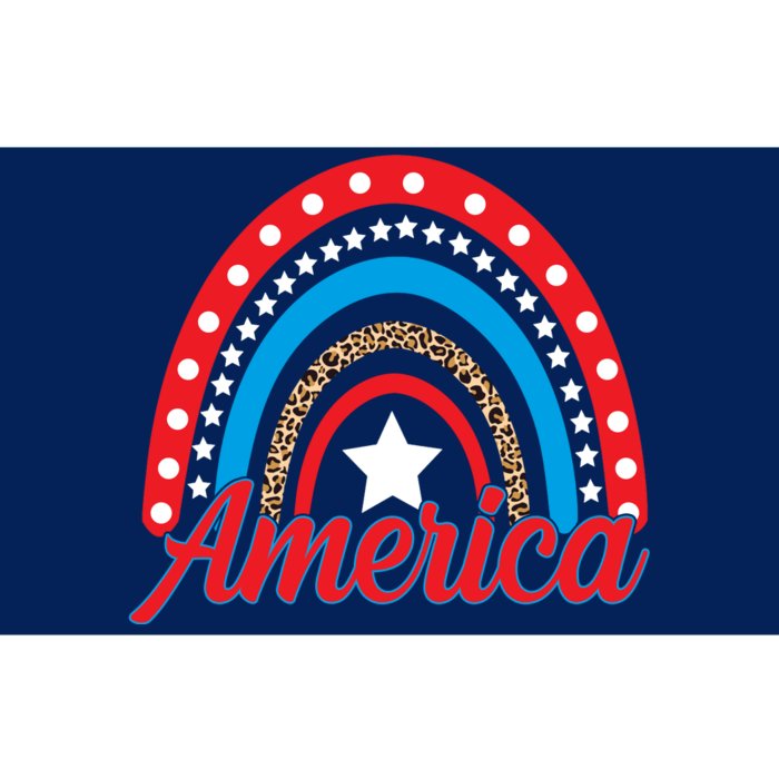 America Rainbow Star 4th Of July Bumper Sticker