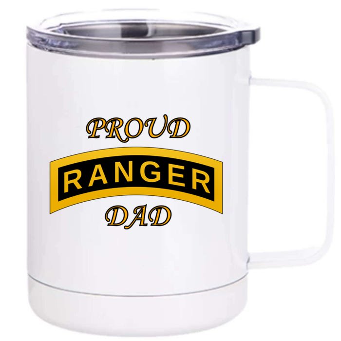 Army Ranger School Tab Proud Dad Gift Front & Back 12oz Stainless Steel Tumbler Cup