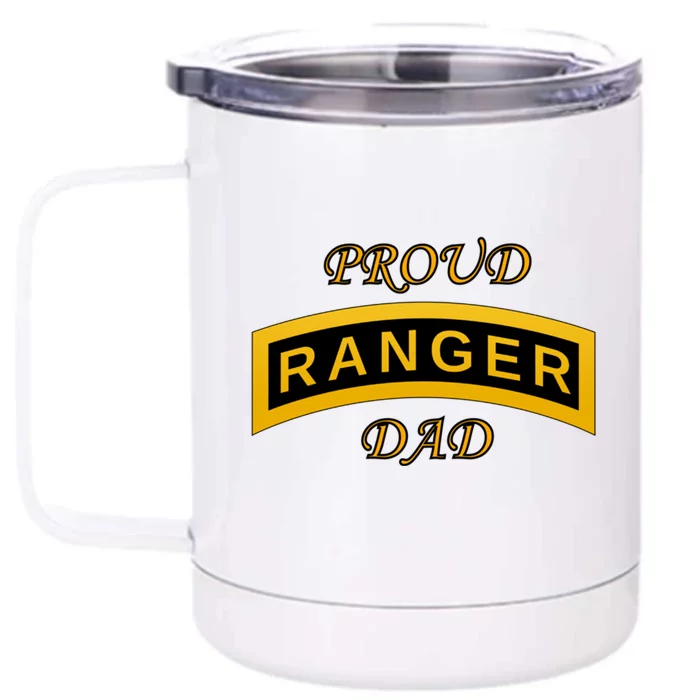 Army Ranger School Tab Proud Dad Gift Front & Back 12oz Stainless Steel Tumbler Cup