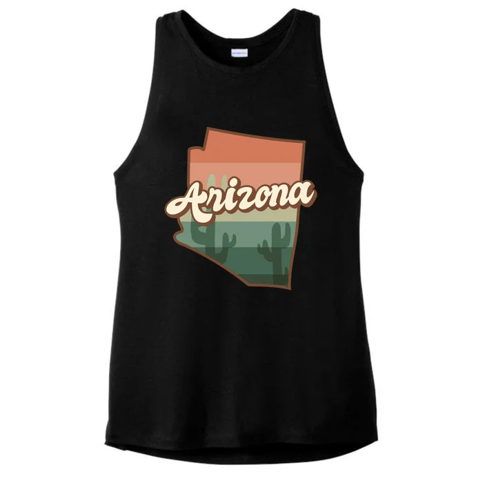 Arizona Retro Sunset Ladies Tri-Blend Wicking Tank