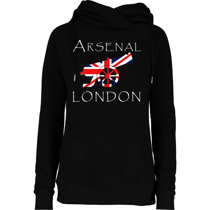 Arsenal London Soccer Jersey Cannon Union Jack Womens Funnel Neck Pullover Hood