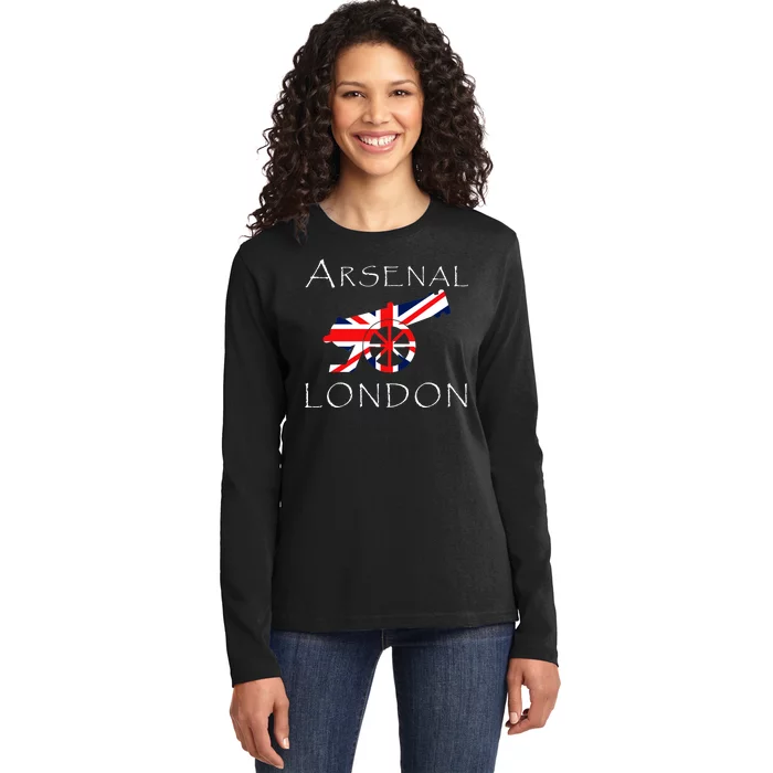 Arsenal London Soccer Jersey Cannon Union Jack Ladies Long Sleeve Shirt