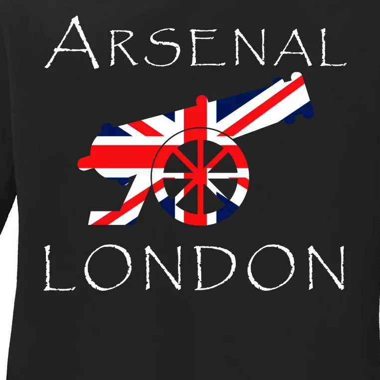 Arsenal London Soccer Jersey Cannon Union Jack Ladies Long Sleeve Shirt