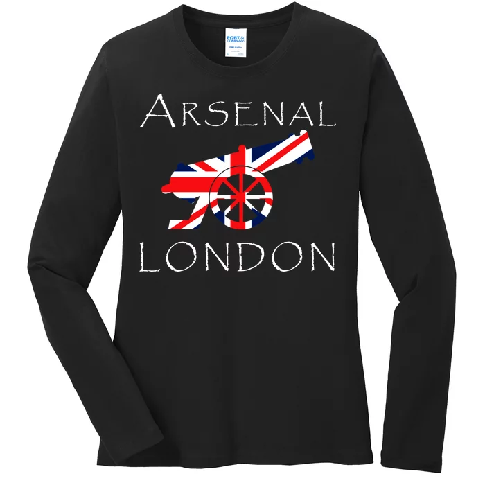 Arsenal London Soccer Jersey Cannon Union Jack Ladies Long Sleeve Shirt