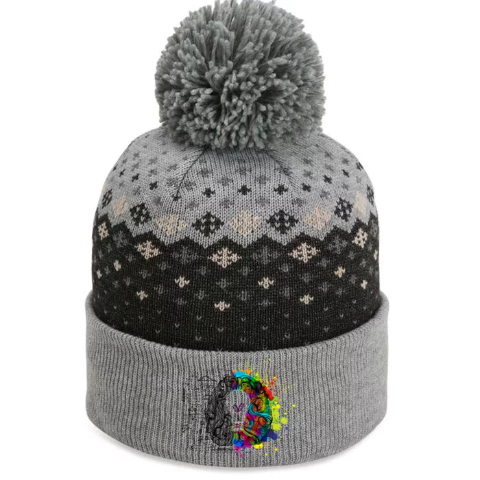 Art of Science Colorful Brain The Baniff Cuffed Pom Beanie