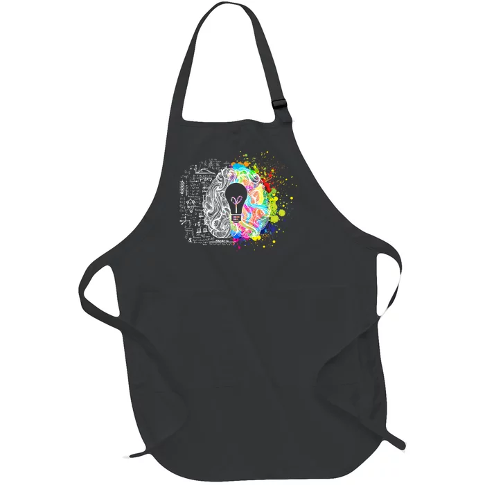 Art of Science Colorful Brain Full-Length Apron With Pocket