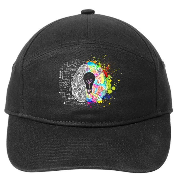 Art of Science Colorful Brain 7-Panel Snapback Hat