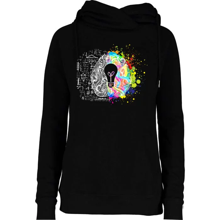 Art of Science Colorful Brain Womens Funnel Neck Pullover Hood