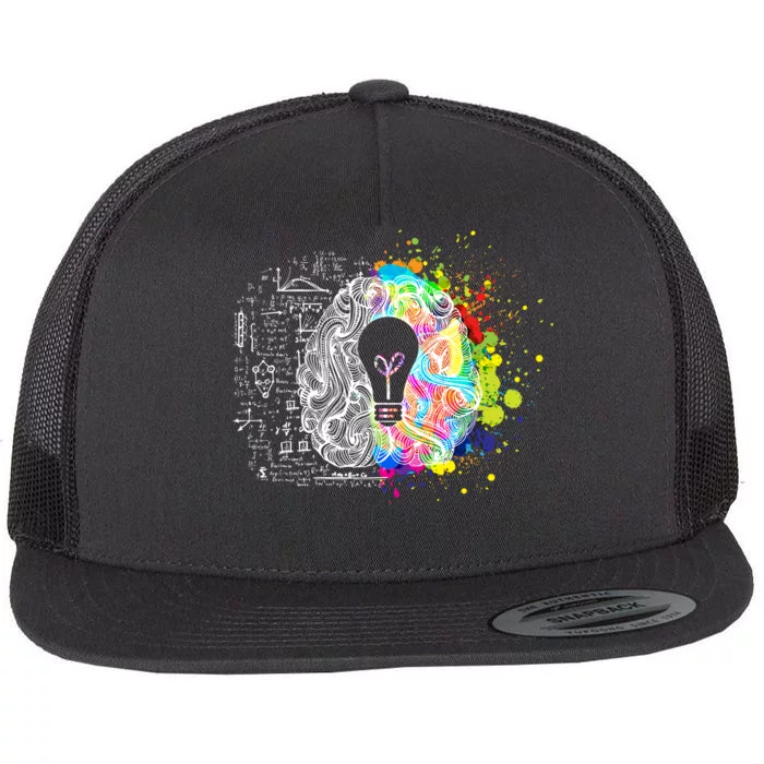 Art of Science Colorful Brain Flat Bill Trucker Hat