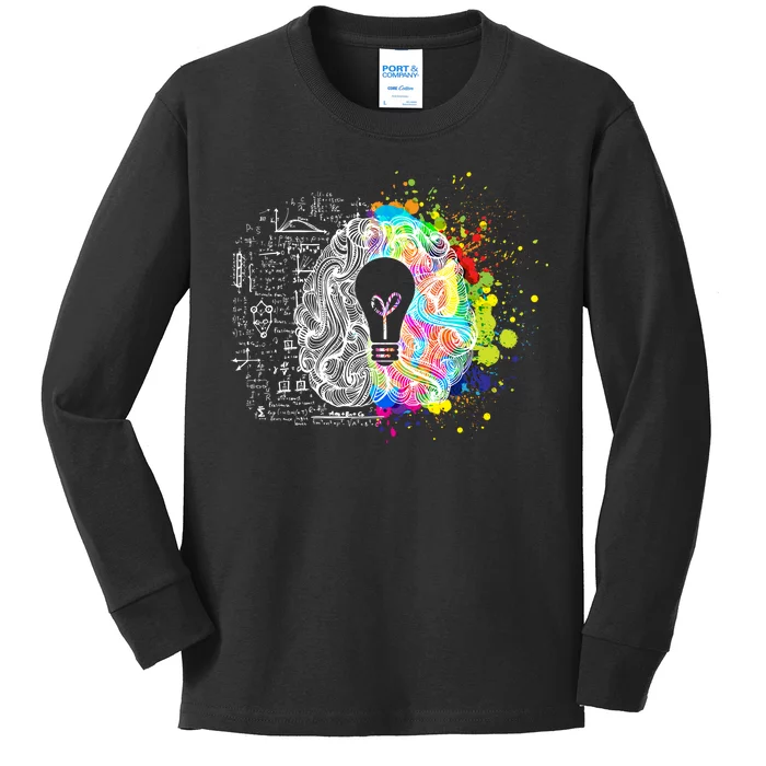 Art of Science Colorful Brain Kids Long Sleeve Shirt