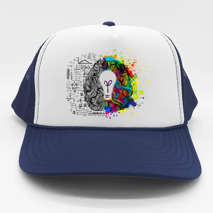 Art of Science Colorful Brain Trucker Hat