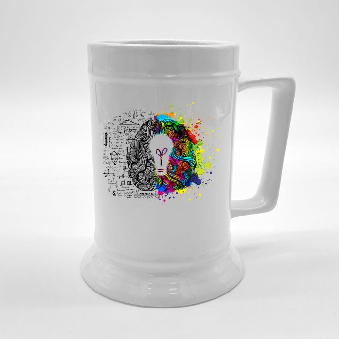 Art of Science Colorful Brain Front & Back Beer Stein