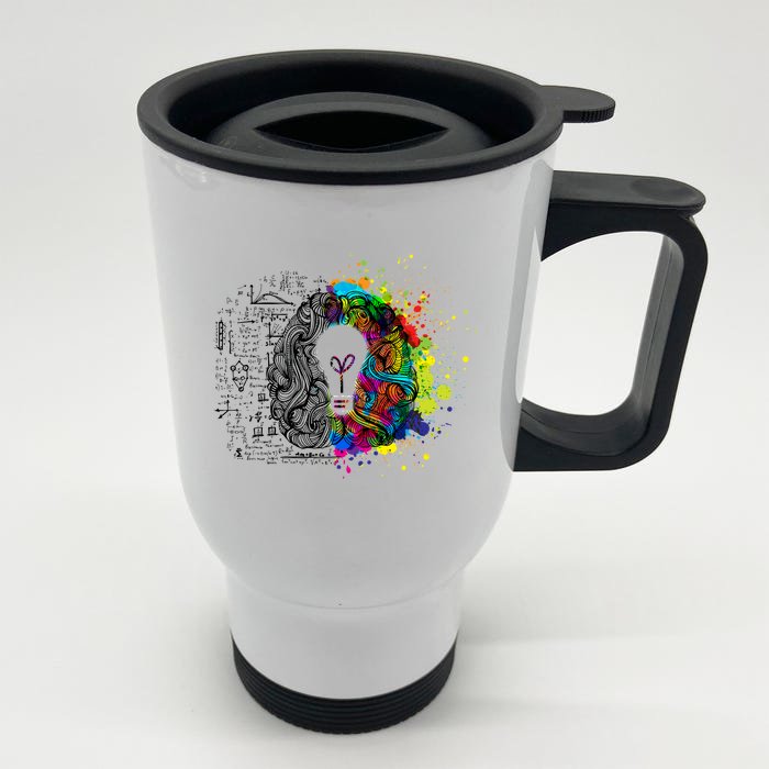 Art of Science Colorful Brain Front & Back Stainless Steel Travel Mug